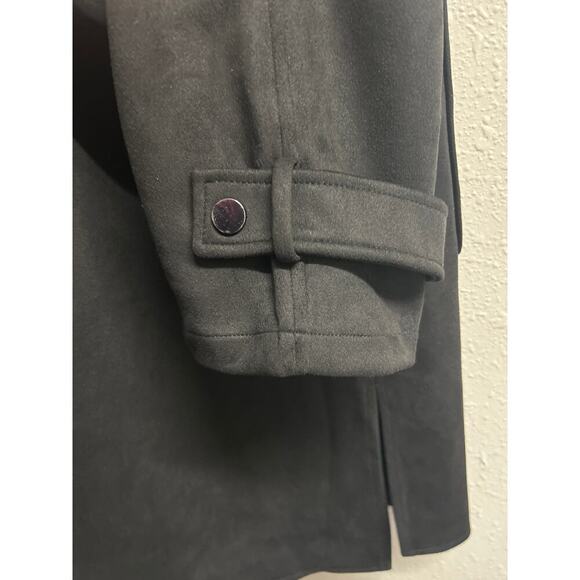 NWT Ace Ivy Women’s Snap Up Black Faux Suede Trench Coat Jacket size XL $158 - Picture 11 of 11